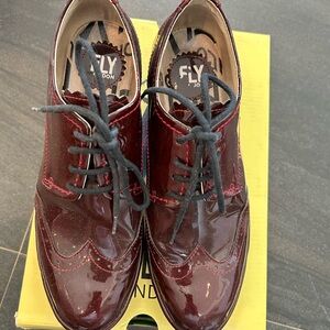 Fly London Burgundy Oxford Shoes size 39 EU